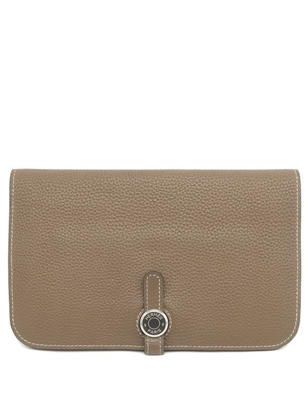 Hermes Wallet Dogon Duo GM Togo Etoupe Silver Greige